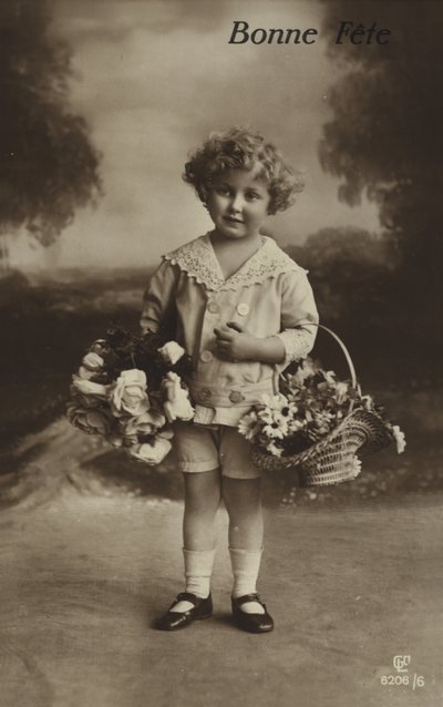 Birthday Card with Little Boy by French Photographer